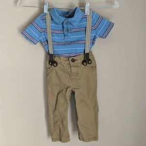18 month collard shirt and suspender pants